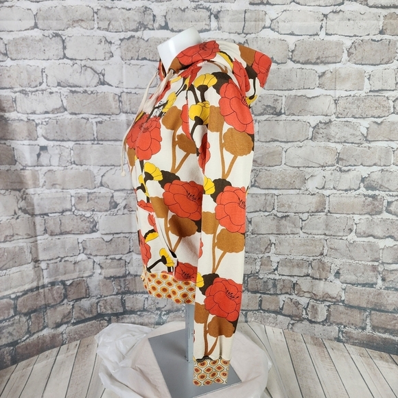Vintage Billabong Floral Poppy Zip Front Hoodie Orange Yellow Size Medium - Picture 11 of 14